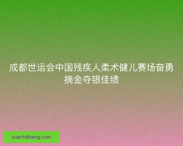 成都世运会中国残疾人柔术健儿赛场奋勇摘金夺银佳绩